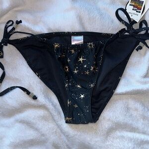 Black & gold starry night string bikini bottoms woman’s (M) NWT